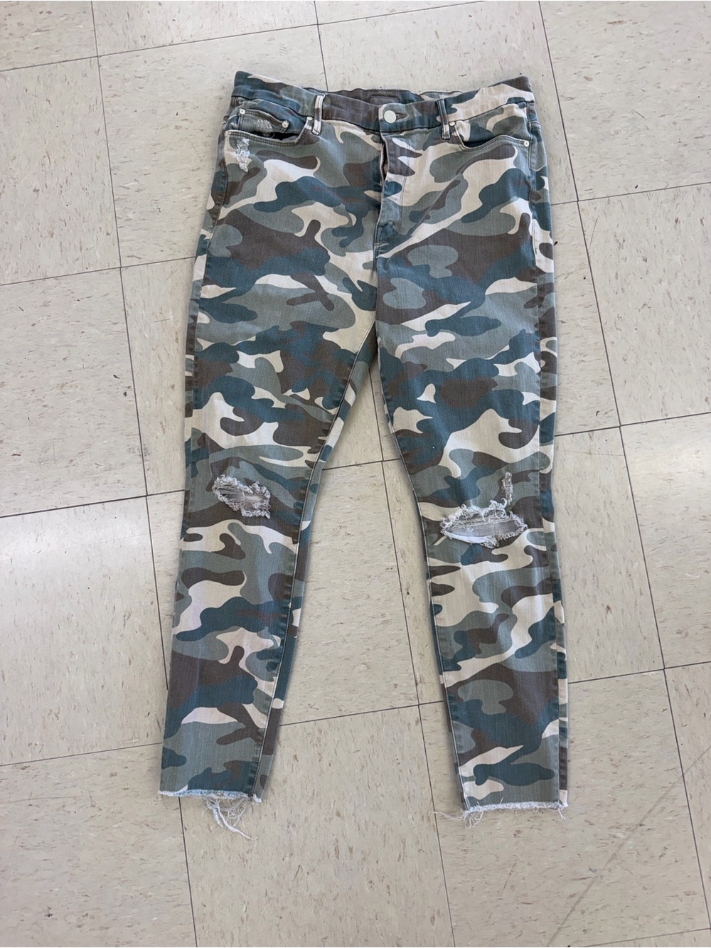 Mother Denim Women's Skinny Camo Jeans - Green Camouflage sz 33